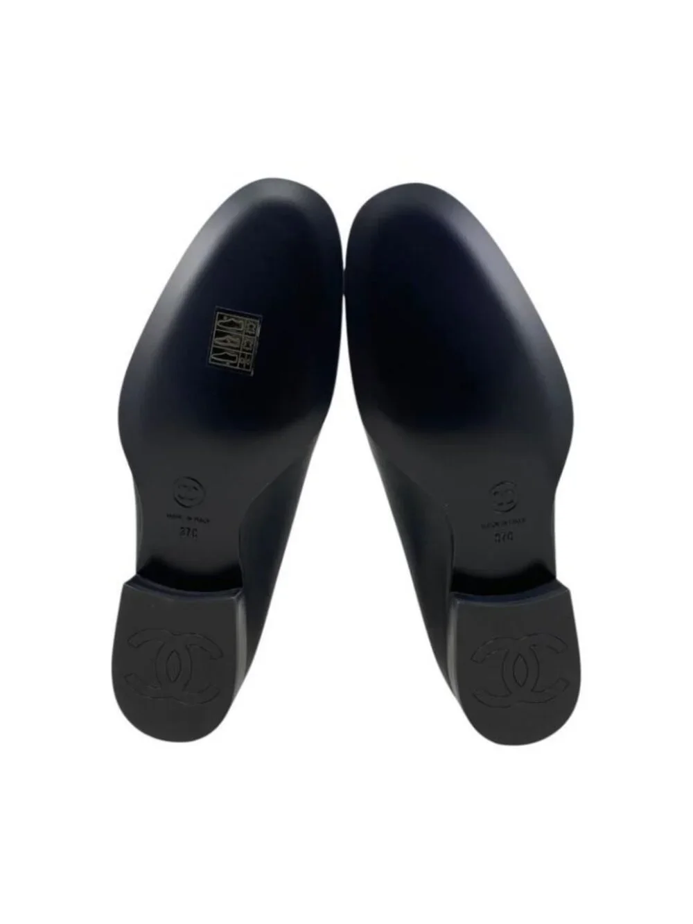 Chanel Loafers Coco Mark Heart Moccasins 94305 Size 37 Calfskin - Picture 6 of 11